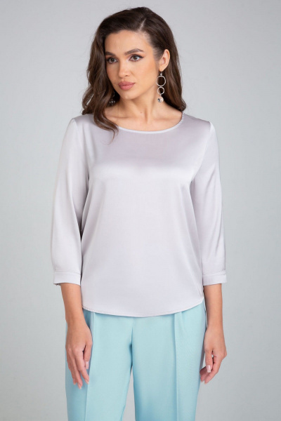 Блуза из искусственного шелка с закругленным низом и рукавом 3/4 IVARI 417 серебро - фото 2