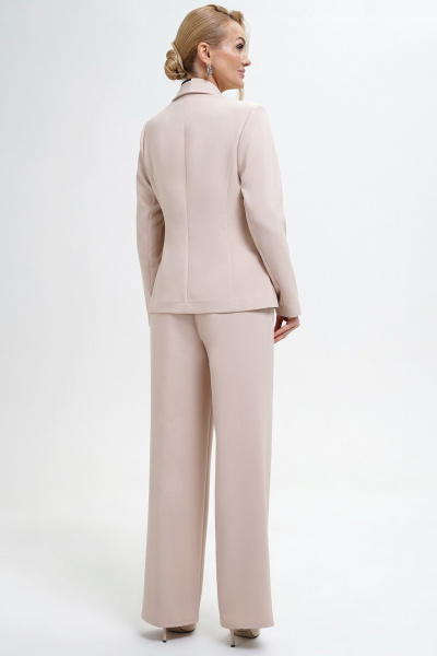 Брюки и жакет прямого силуэта из текста из текстиля Alani Collection 2280 пудра - фото 10