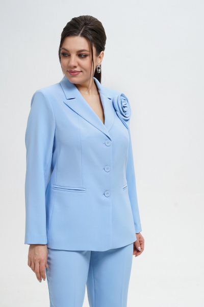 Брюки, жакет Alani Collection 2143 голубой - фото 8