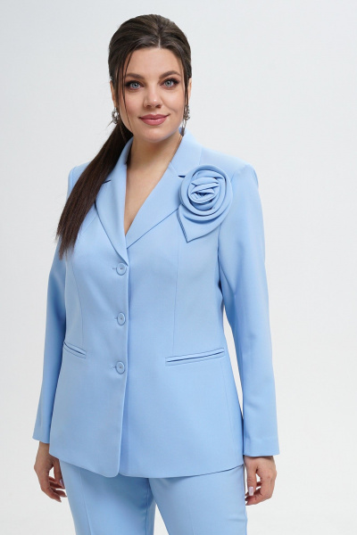 Брюки, жакет Alani Collection 2143 голубой - фото 7