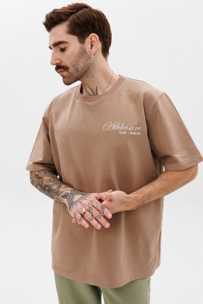 Футболка с контрастной печатью из хлопкового трикотажа GO M1001a/04-03. 176-182 - фото 1