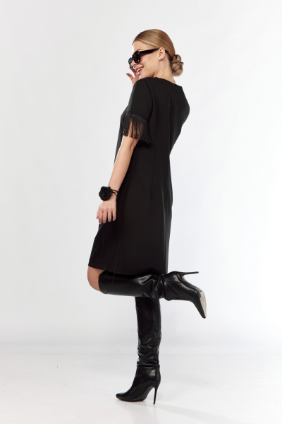 Платье эффектное из текстиля с V-образным вырезом Talia fashion 438 черный - фото 11