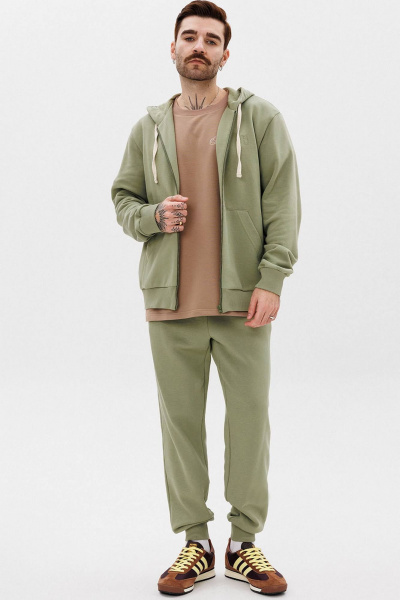 Брюки и худи костюм из хлопка с манжетами и логотипом GO M3070/26-02. 182-188 - фото 1