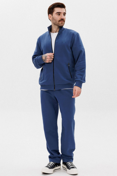 Демисезонный спортивный костюм из хлопка с металлическими молниями GO M3161/20-01. 176-182 - фото 9