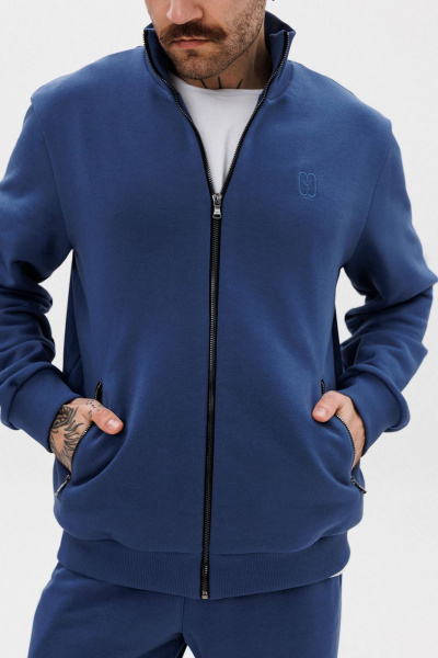 Демисезонный спортивный костюм из хлопка с металлическими молниями GO M3161/20-01. 176-182 - фото 6