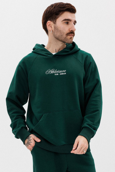 Худи хлопковый реглан с печатью и карманом кенгуру GO M4100а/25-02. 176-182 - фото 1