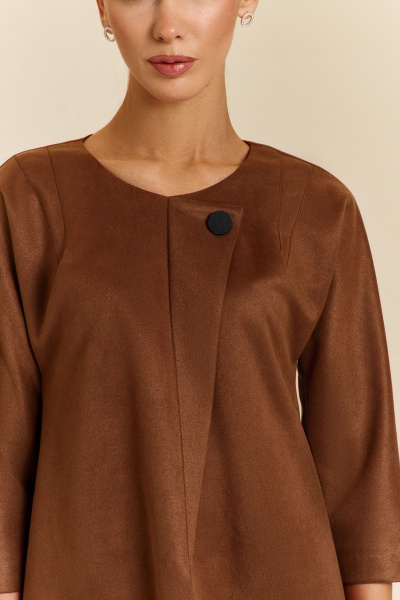 Платье свободного силуэта с складками и спущенным рукавом DILIA 0925 терракот - фото 3