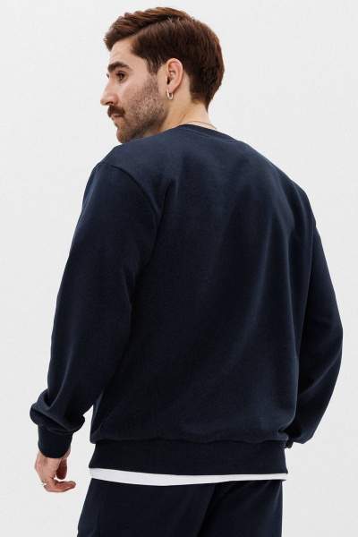 Свитшот хлопковый с печатью и манжетами из кашкорсе GO M4107а/20-04. 176-182 - фото 4