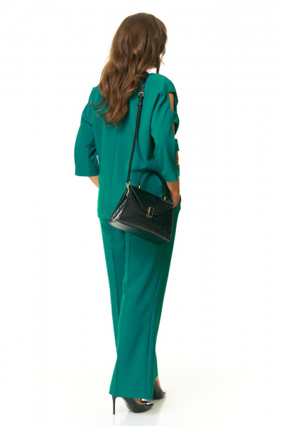 Стильный комплектация из брюк палаццо и свободного блузона Taita plus 2424 морская_волна - фото 8