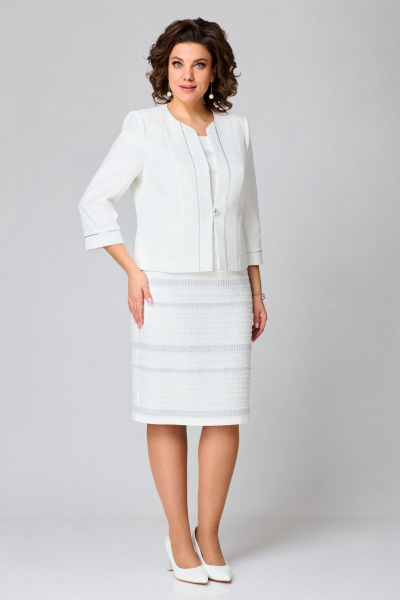 Платье и жакет из вискозы и полиэстера в молочном стиле Slaviaelit 549 - фото 9