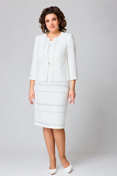 Платье и жакет из вискозы и полиэстера в молочном стиле Slaviaelit 549 - фото 1