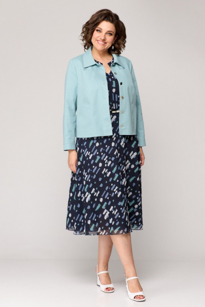 Платье и жакет из джинса, хлопка и шифона в классическом стиле Slaviaelit 541 - фото 3