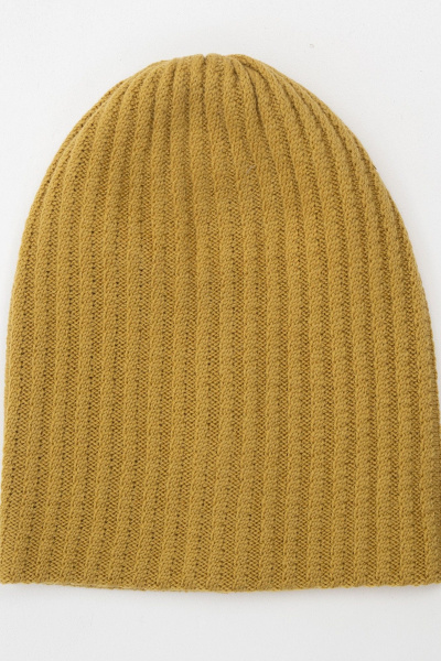 Вязаная двуслойная шапка с асимметричными косами AREOLA 10153 карри - фото 6