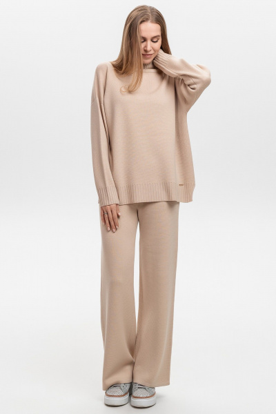 Брюки вязаные комфортные с эластичным поясом AREOLA 10790 арахис - фото 9