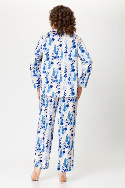 Костюм двухпредметный жакет и брюки на резинке Svetlana-Style 1767 голубой_принт - фото 2