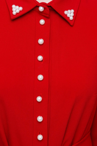 Платье с талиевыми вытачками из вискозы на каждый день Domna 383 красный - фото 7