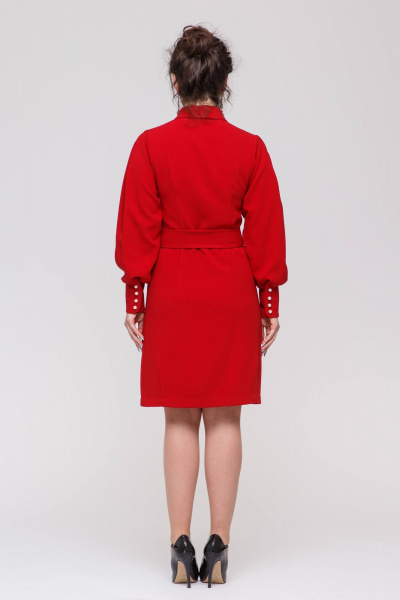 Платье с талиевыми вытачками из вискозы на каждый день Domna 383 красный - фото 6