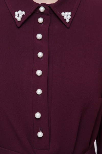 Платье с талиевой вытачкой и съемным поясом Domna 384 винный - фото 8