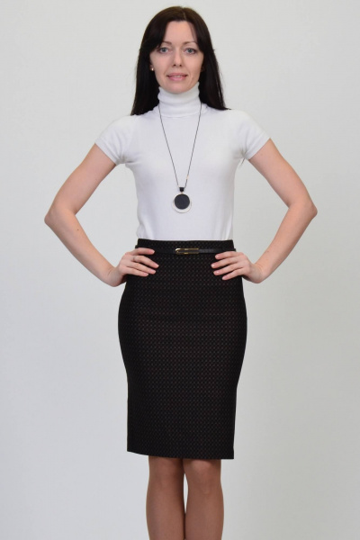 Юбка карандаш с разрезом и ремешком Domna 71054 черный - фото 2