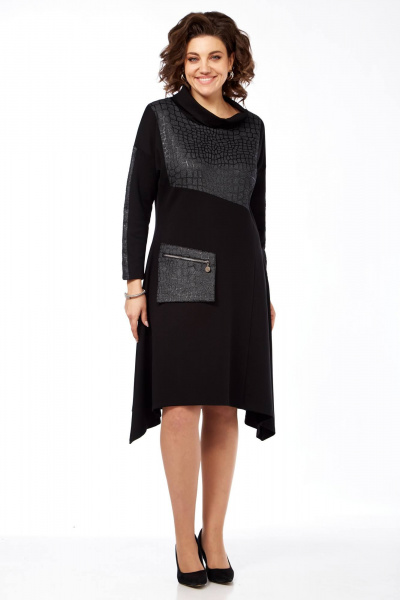 Элегантное платье трапеция из трикотажа с воротником Matini 3.1461/1 - фото 8