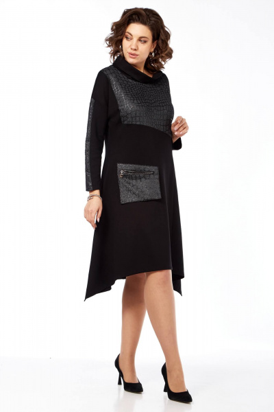 Элегантное платье трапеция из трикотажа с воротником Matini 3.1461/1 - фото 7