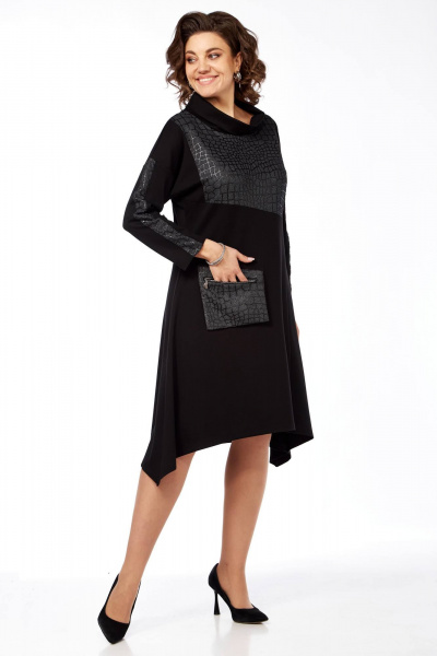 Элегантное платье трапеция из трикотажа с воротником Matini 3.1461/1 - фото 6