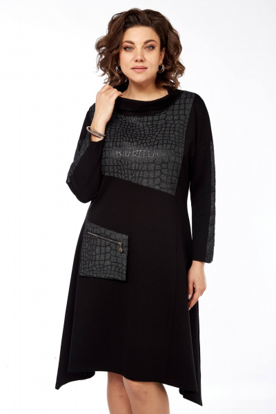 Элегантное платье трапеция из трикотажа с воротником Matini 3.1461/1 - фото 1