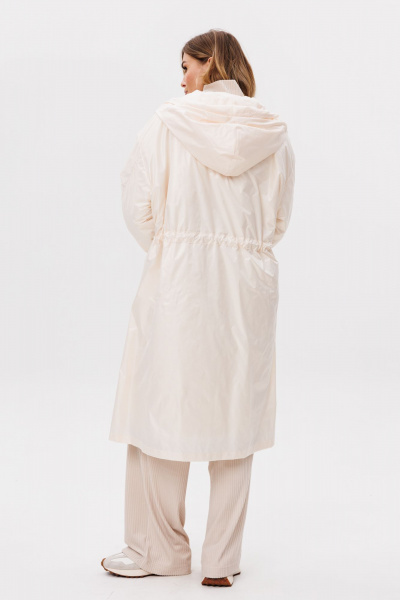 Пальто из плащёвой ткани c капюшоном и утеплителем EOLA 2775 молочный - фото 6