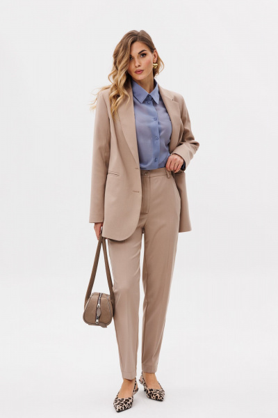 Брюки зауженные 7/8 из костюмной ткани на каждый день EOLA 2812 темно-бежевый - фото 2