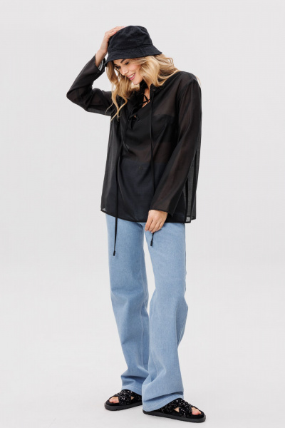 Джинсовые брюки прямого кроя с накладными карманами EOLA 2808 голубой - фото 13