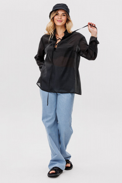 Джинсовые брюки прямого кроя с накладными карманами EOLA 2808 голубой - фото 12