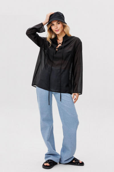 Джинсовые брюки прямого кроя с накладными карманами EOLA 2808 голубой - фото 8