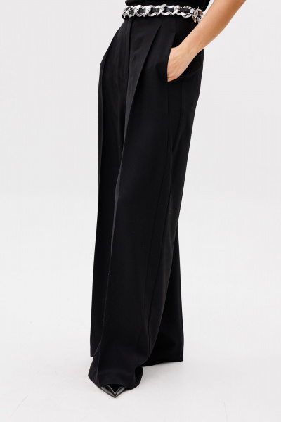 Палаццо из костюмной ткани с лампасами и боковыми карманами EOLA 2804 черный - фото 7