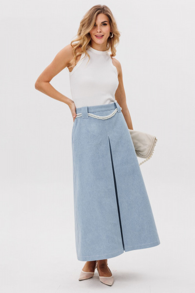 Джемпер приталенного силуэта из трикотажного рубчика EOLA 2798 молочный - фото 4