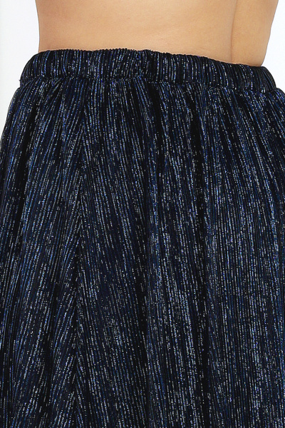 Женский нарядный блузка и юбка гофре с люрексом и съемным декором Ninele 7479 синий - фото 18