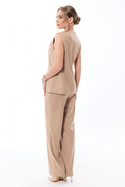 Кэжуал брюки и жилет из текстиля с рельефами Golden Valley 6601 бежевый - фото 2