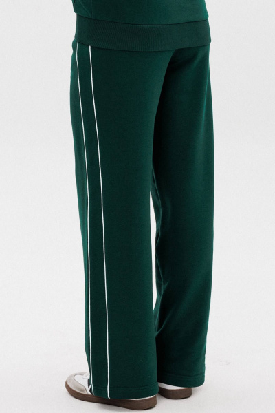 Зеленые брюки с классической посадкой и контрастным кантом GO F2081/25-02. 170-176 - фото 4