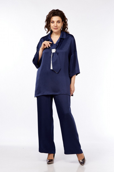 Двухпредметный костюм блуза с лацканами и брюки свободного кроя Jurimex 3272-2 - фото 8
