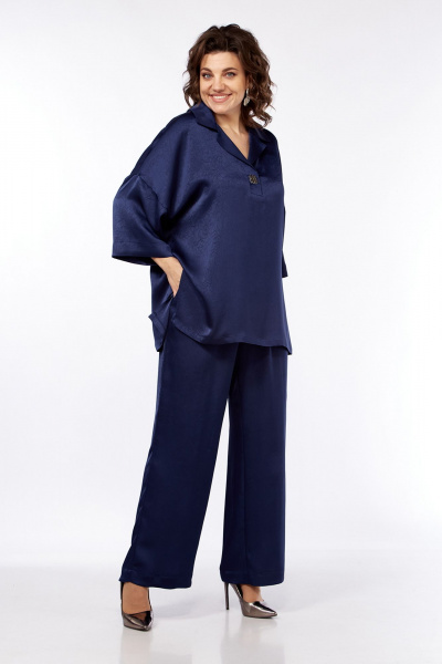 Двухпредметный костюм блуза с лацканами и брюки свободного кроя Jurimex 3272-2 - фото 1