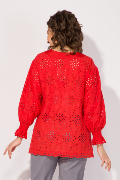 Блуза из хлопкового ришелье с рукавом ¾ и манжетами Liliana 1411 - фото 3