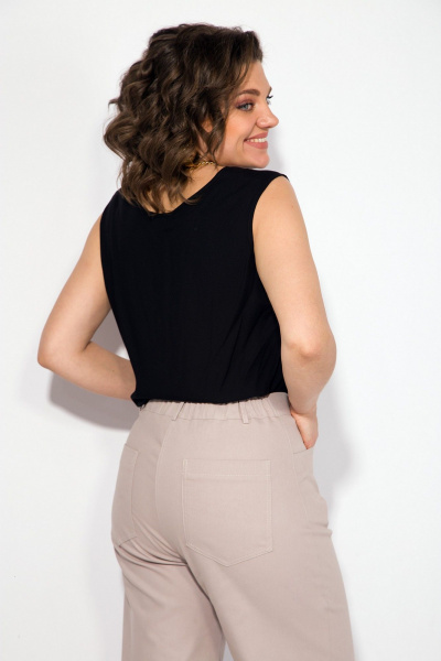 Брюки и жакет в стиле Casual из хлопкового джинса Liliana 1415 беж - фото 7