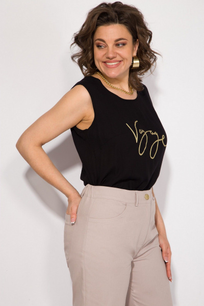 Брюки и жакет в стиле Casual из хлопкового джинса Liliana 1415 беж - фото 6