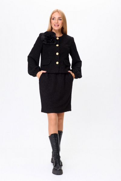 Жакет и юбка с карманами для делового образа Gamma Gracia 800 черный - фото 2