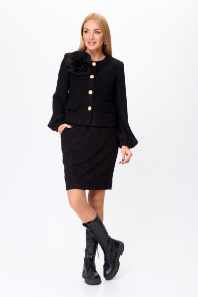Жакет и юбка с карманами для делового образа Gamma Gracia 800 черный - фото 1