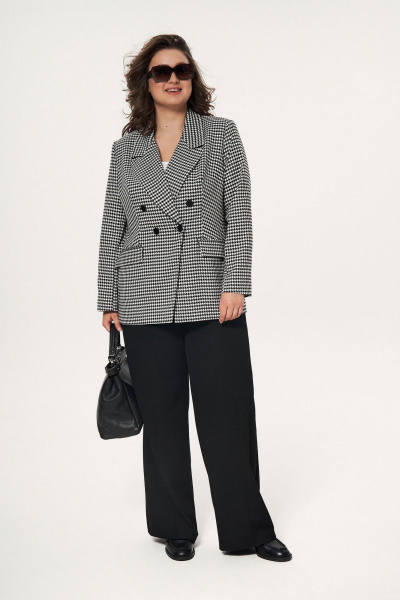 Черный брючный и жакет в деловом стиле из текстиля Slaviaelit 543 - фото 1