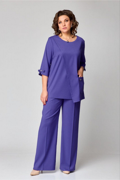 Элегантный костюм из костюмной ткани с жакетом и брюками Danaida 2182 лаванда - фото 6