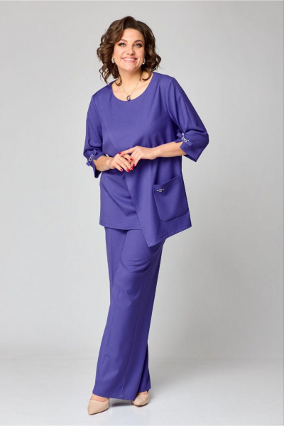 Элегантный костюм из костюмной ткани с жакетом и брюками Danaida 2182 лаванда - фото 4