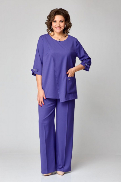 Элегантный костюм из костюмной ткани с жакетом и брюками Danaida 2182 лаванда - фото 1