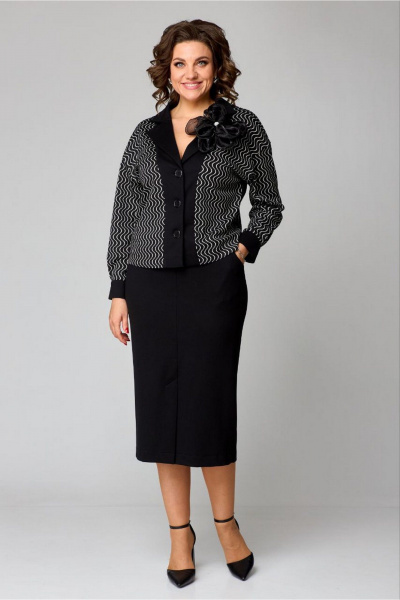 Классический костюм с жакетом и юбкой из трикотажа Danaida 2251 - фото 7