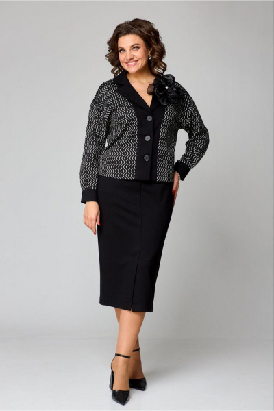 Классический костюм с жакетом и юбкой из трикотажа Danaida 2251 - фото 4